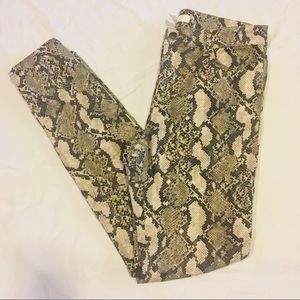H&M snake print skinny jeans